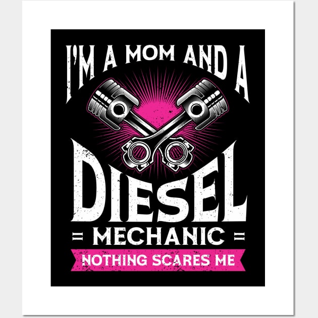 Vintage Mechanic Diesel Mechanic Mom Wall Art by IngeniousMerch